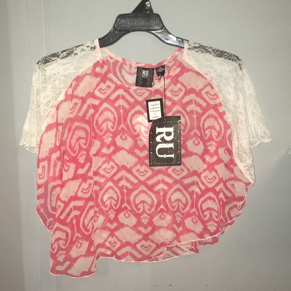 pink lace top